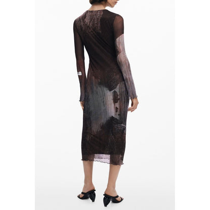 Desigual Braunes Polyesterkleid für Frauen