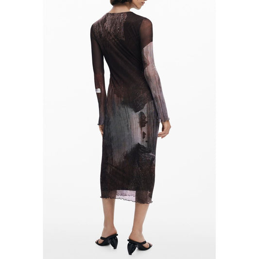 Desigual Braunes Polyesterkleid für Frauen
