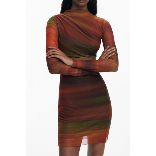 Desigual Orangefarbenes Polyesterkleid für Frauen