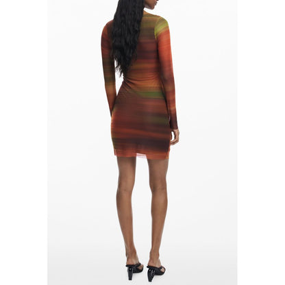 Desigual Orangefarbenes Polyesterkleid für Frauen