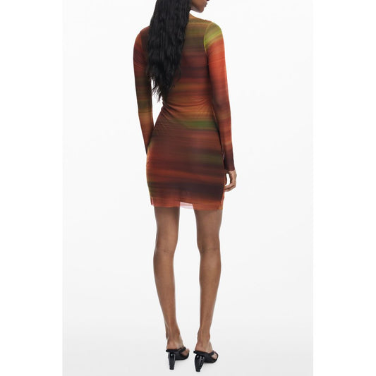 Desigual Orangefarbenes Polyesterkleid für Frauen
