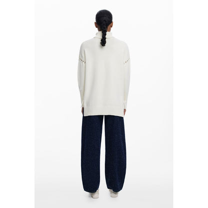 Desigual Weißer Baumwollpullover für Frauen