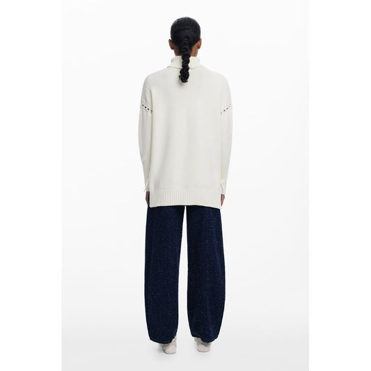 Desigual Weißer Baumwollpullover für Frauen
