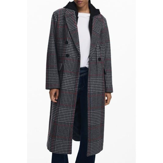 Desigual Grauer Wollmantel für Frauen