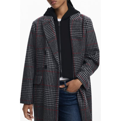 Desigual Grauer Wollmantel für Frauen