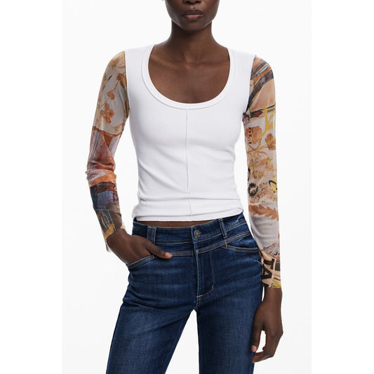 Desigual Weißer Polyester Damen Pullover