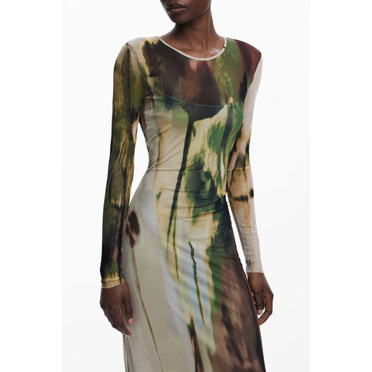 Desigual Grünes Polyesterkleid für Frauen