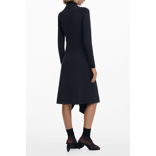 Desigual Schwarzes Baumwollkleid für Frauen