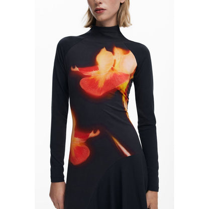 Desigual Schwarzes Baumwollkleid für Frauen