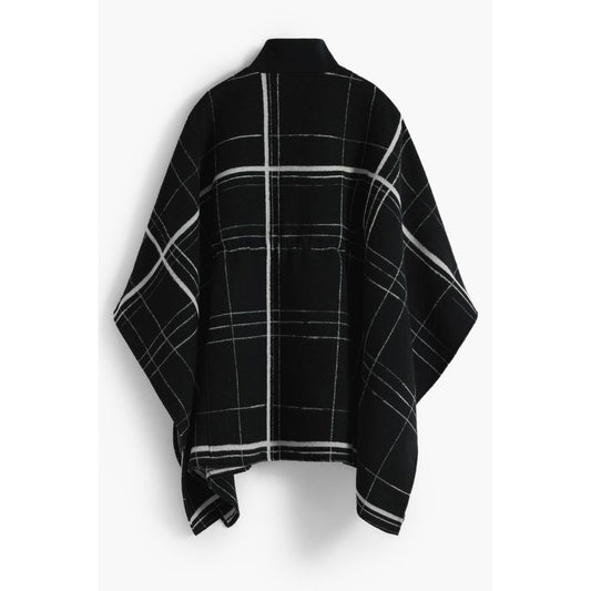 Desigual Schwarzer Poncho aus Wolle für Frauen
