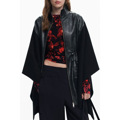 Desigual Schwarzer Polyester Frauen Poncho
