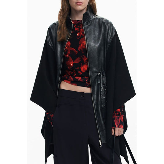 Desigual Schwarzer Polyester Frauen Poncho