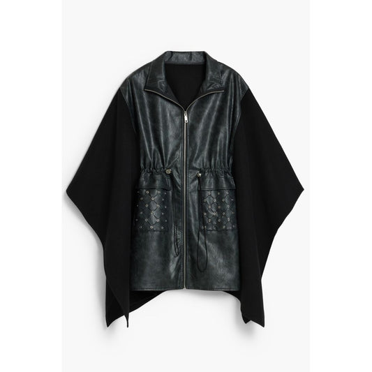 Desigual Schwarzer Polyester Frauen Poncho