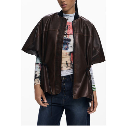 Desigual Brauner Polyethylen-Poncho für Frauen