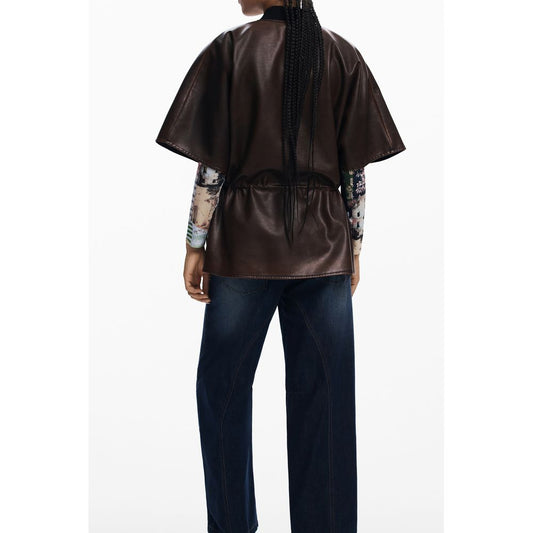 Desigual Brauner Polyethylen-Poncho für Frauen