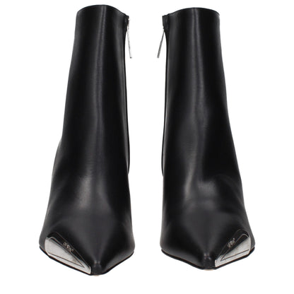 Off-White Schwarze Lederstiefeletten