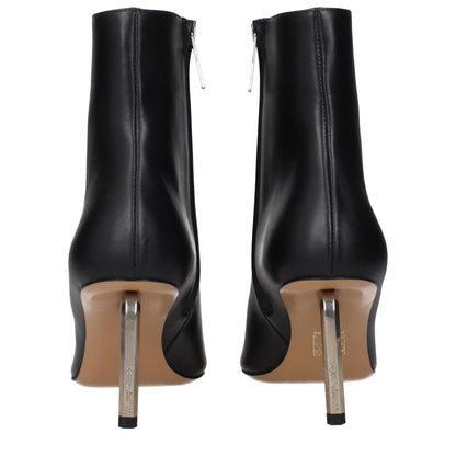 Off-White Schwarze Lederstiefeletten