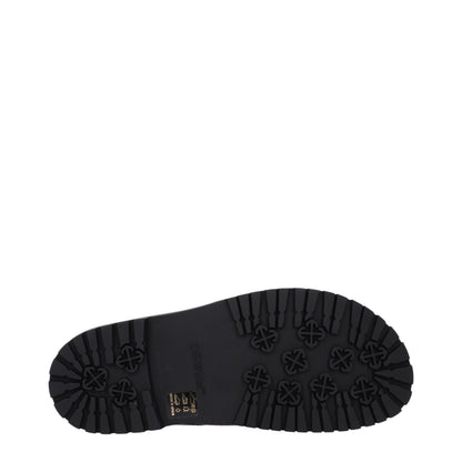 Off-White Flache Sandalen aus grünem Stoff