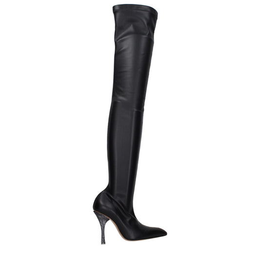 Off-White Schwarzes Leder Over The Knee
