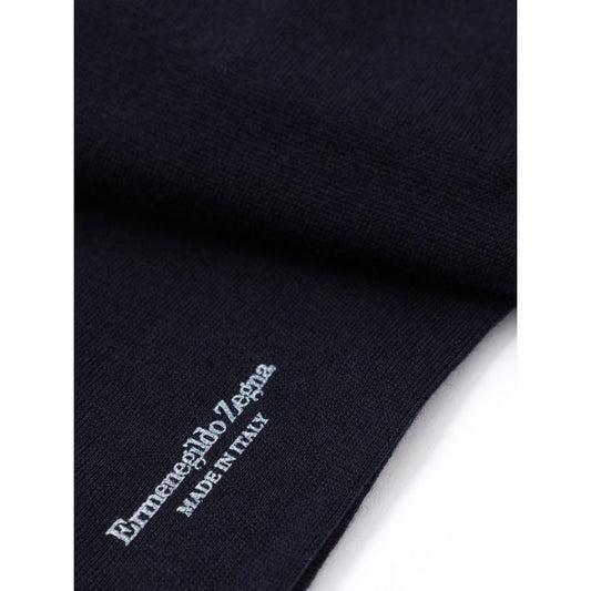 ZEGNA Navy Blue Wool Socks