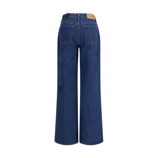 7FOR Blue Cotton High-Waisted Jean