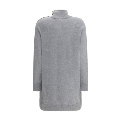 Balmain Gray Cashmere Casual Dress