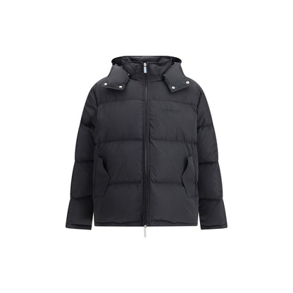 Off-White Diagonale Pfeil-Daunenjacke mit Kapuze