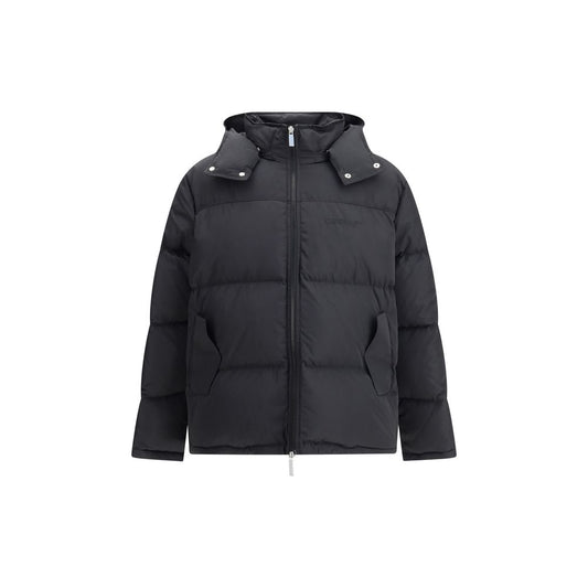 Off-White Diagonale Pfeil-Daunenjacke mit Kapuze