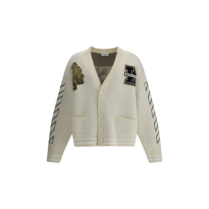 Off-White Baumwollcardigan in Creme