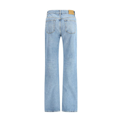Saint Laurent Light Blue Cotton Straight-Leg Jeans