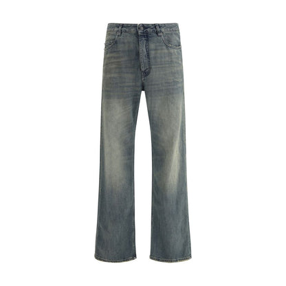 Balenciaga Blue Cotton Relaxed Fit Jeans