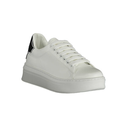 Gaelle Paris White Polyurethane Women's Sneaker