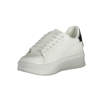 Gaelle Paris White Polyurethane Women's Sneaker
