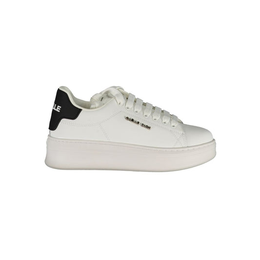 Gaelle Paris White Polyethylene Athletic Sneakers