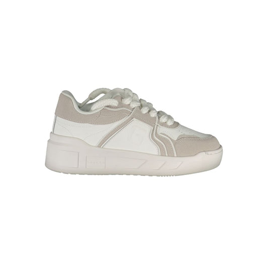 Gaelle Paris White Polyester Athletic Sneakers