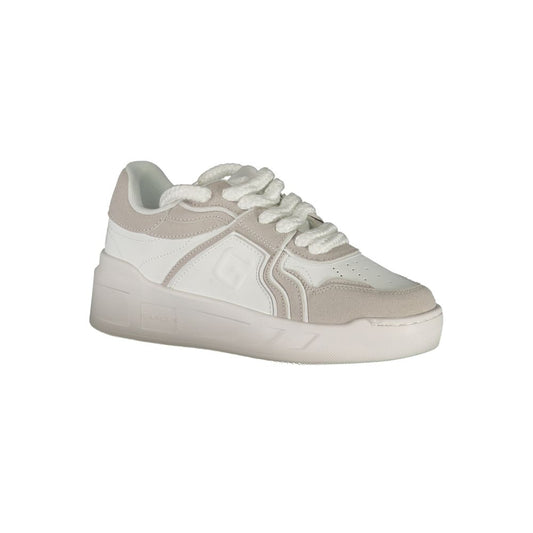 Gaelle Paris White Polyester Athletic Sneakers