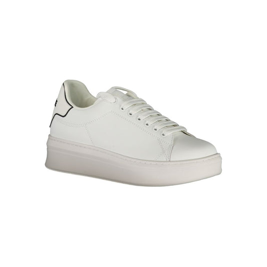 Gaelle Paris White Polyethylene Athletic Sneakers