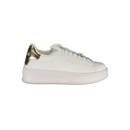 Gaelle Paris White Polyethylene Athletic Sneakers