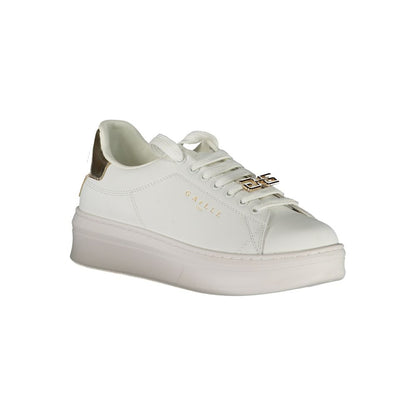 Gaelle Paris White Polyethylene Athletic Sneakers