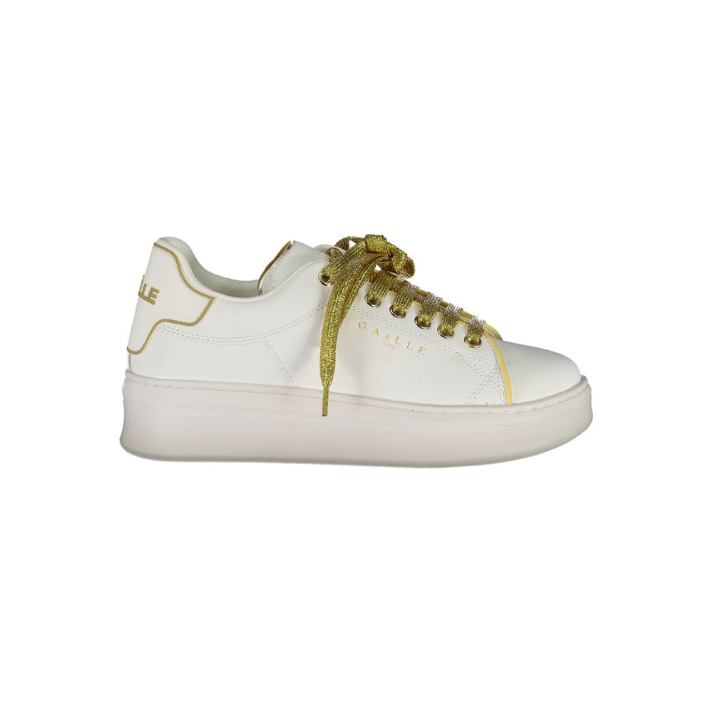 Gaelle Paris White Polyethylene Athletic Sneakers