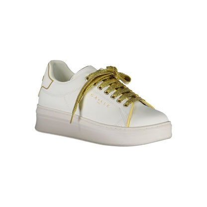 Gaelle Paris White Polyethylene Athletic Sneakers