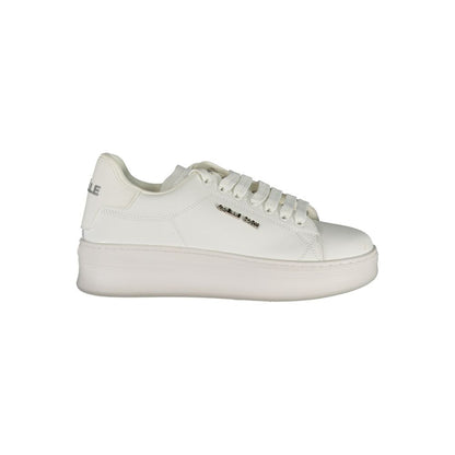 Gaelle Paris White Leather Platform Sneakers