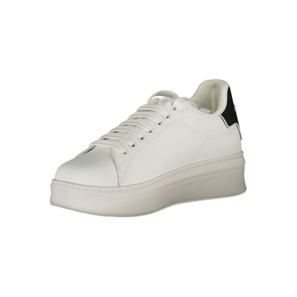Gaelle Paris White Polyethylene Athletic Sneakers