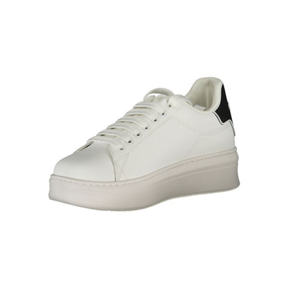 Gaelle Paris White Polyethylene Athletic Sneakers