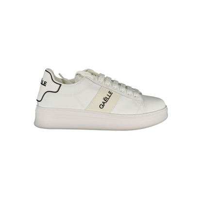 Gaelle Paris White Polyethylene Athletic Sneakers