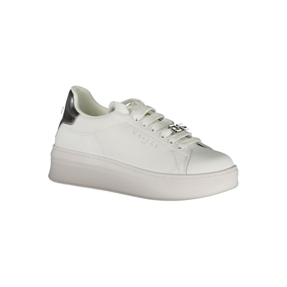 Gaelle Paris White Polyethylene Athletic Sneakers