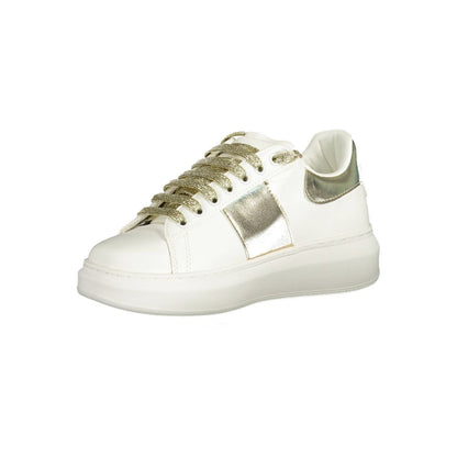 Gaelle Paris White Polyurethane Women Sneaker