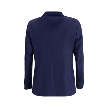 Gi Capri Blue Fleece Wool Coat