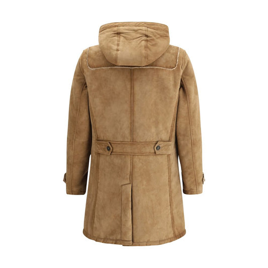 D'amico Brown Leather Coat