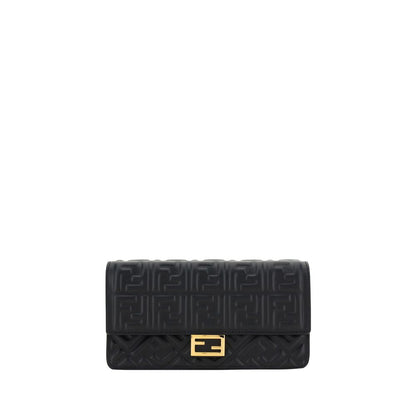 Fendi Black Calf Leather Bos Taurus Wallet